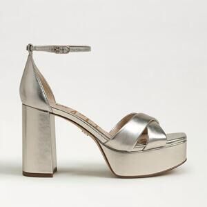 NEW SAM EDELMAN women's jullian platform dress sandal in jute met leather